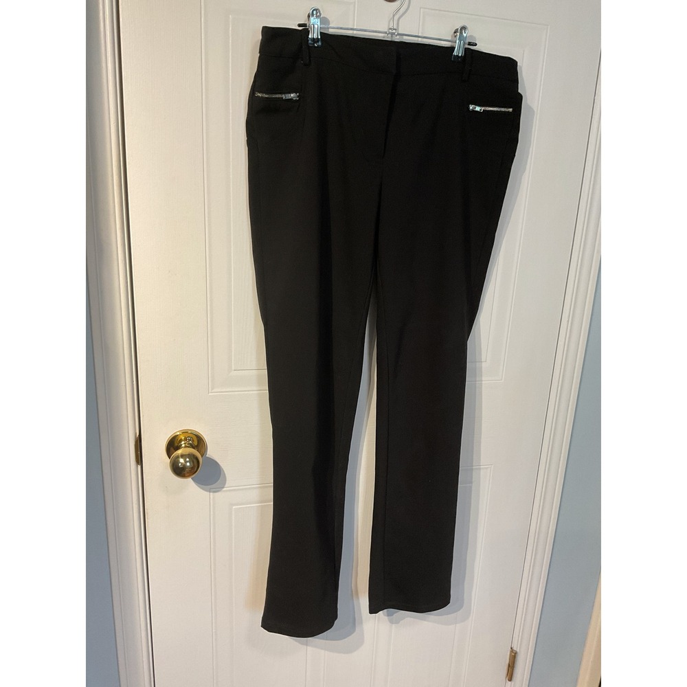 Trendsetter Dress Pants Womens 10 Black Excellent Zipper Detail Straight Leg